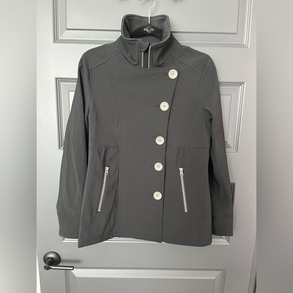 Prana Gray Water Resistant Utility Jacket with Tailored Design